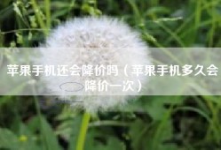 苹果手机还会降价吗（苹果手机多久会降价一次）