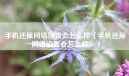 手机还原网络设置会怎么样（手机还原网络设置会怎么样？）